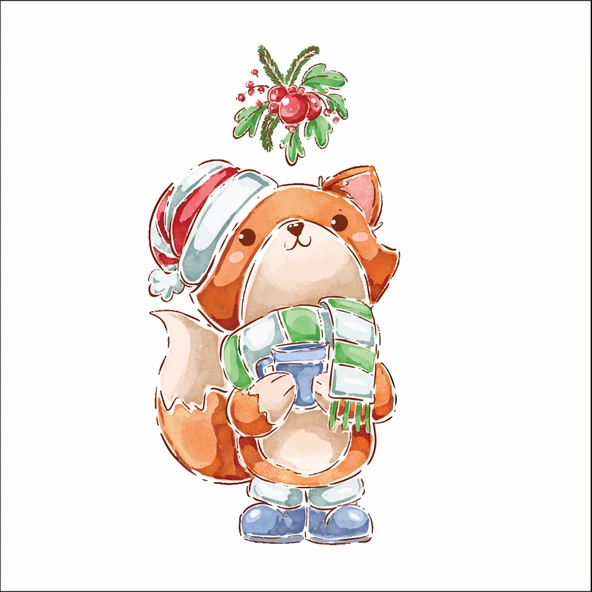 Kış Tilki Sticker ürün görseli 1