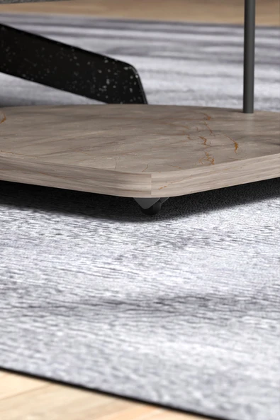 Yan Sehpa Tekerlekli Servis Sehpası Hnd Oval Gordion - Resim 3