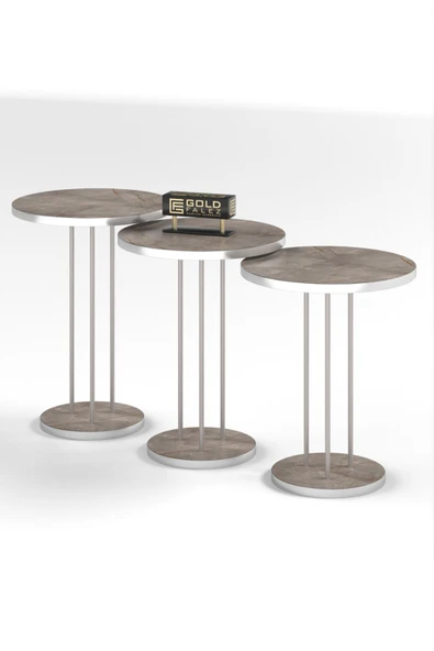 Zigon Sehpa Terra Gümüş Gordion - Resim 3