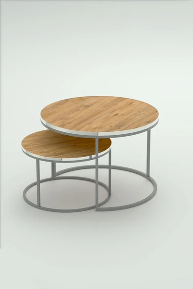 Orta Sehpa Ikili Lüx Specıal Gümüş Ceviz - Resim 5