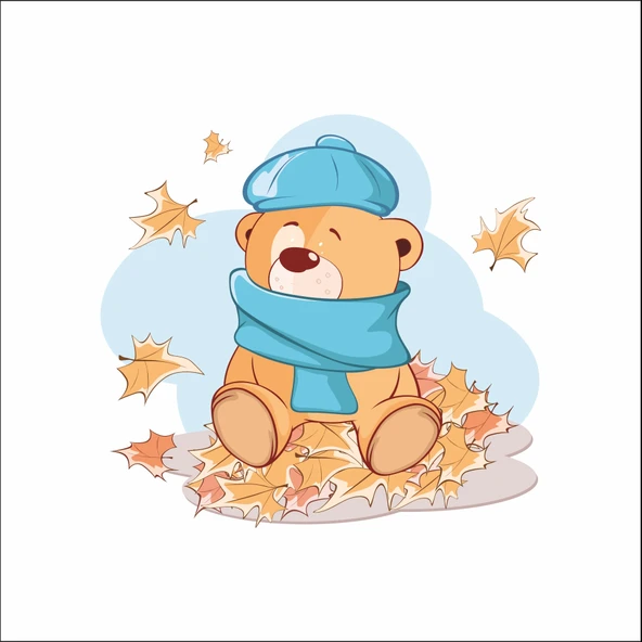 Sonbahar Ayıcık Sticker ürün görseli 1