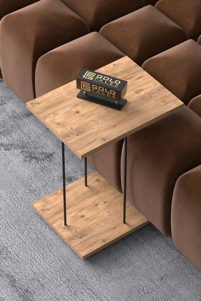 Yan Sehpa Tekerlekli Servis Sehpası HND Dikdörtgen Atlantik çam - Resim 2