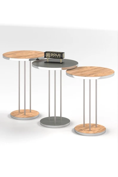 Zigon Sehpa Terra Gümüş Ceviz Antrasit - Resim 5