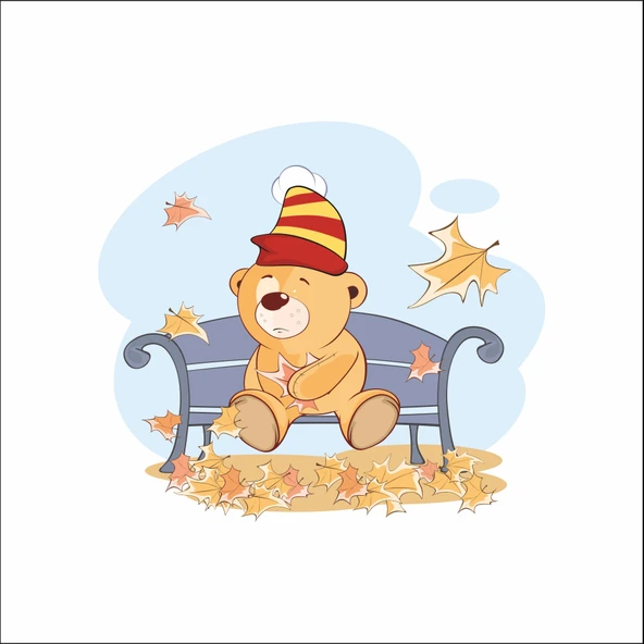 Sonbahar Ayıcık Sticker ürün görseli 1