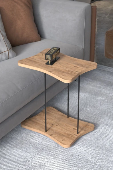 Yan Sehpa Tekerlekli Servis Sehpası HND Atlantik Çam ürün görseli 1