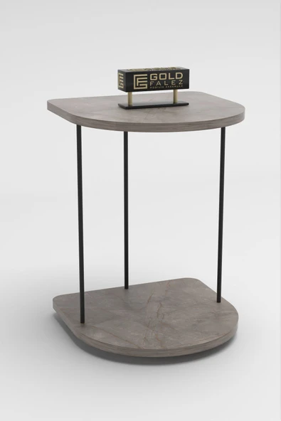 Yan Sehpa Tekerlekli Servis Sehpası Hnd Oval Gordion - Resim 4