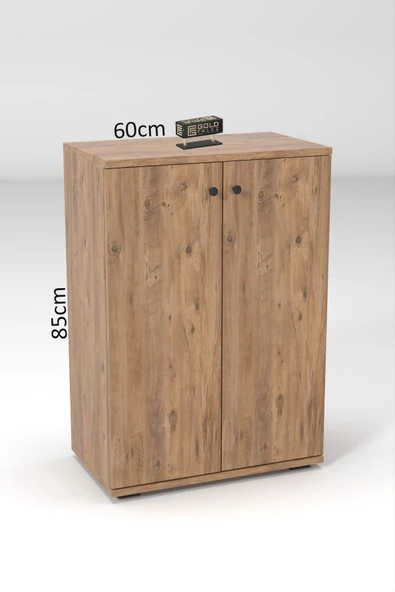 Ayakkabılık Çok Amaçlı Ayakkabı Dolabı 5 Raflı 2 Kapaklı Ceviz - 4