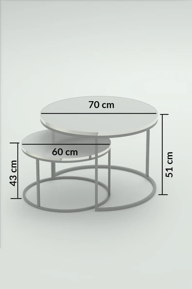 Orta Sehpa Ikili Lüx Specıal Gümüş Ceviz - Resim 4