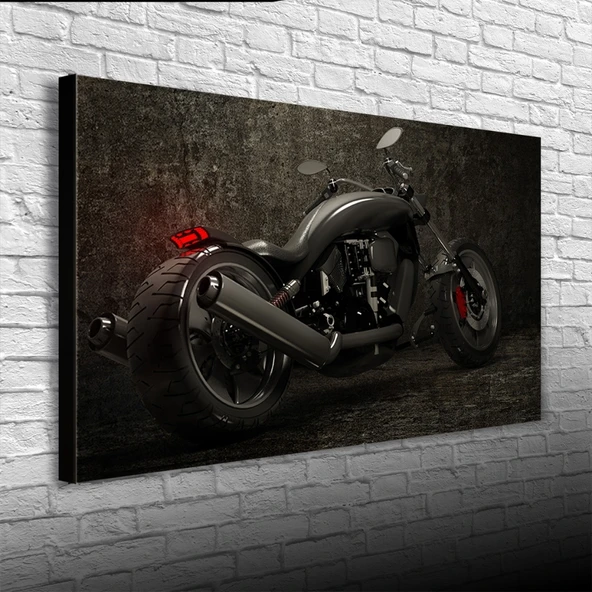 Siyah Naked  Spor Motosiklet Kanvas Tablo 60 x 120 - 4