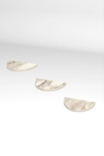 Duvar Rafı Dekoratif 3 Adet Çiçeklik Oval Efes - 4