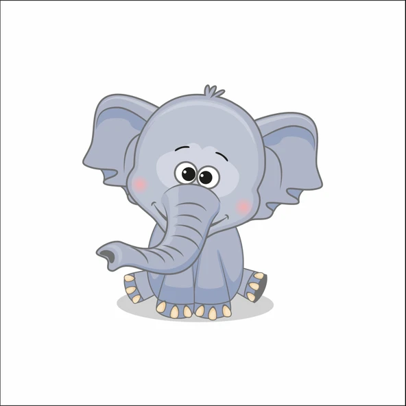 Sevimli Fil Sticker ürün görseli 1