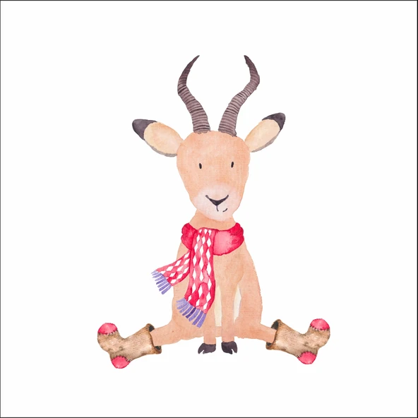 Sevimli Geyik Yılbaşı Sticker ürün görseli 1