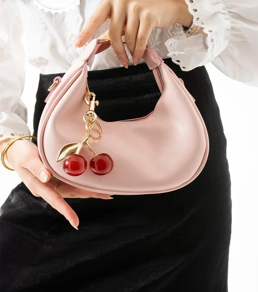 Lisbond Elegance Betty Model Toz Pembe Charm Hediyeli Kadın El Ve Omuz Çantası