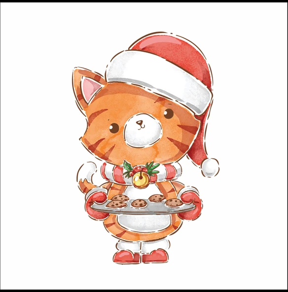 Yılbaşı Konseptli Kurabiye Yapan Aslan ürün görseli 1