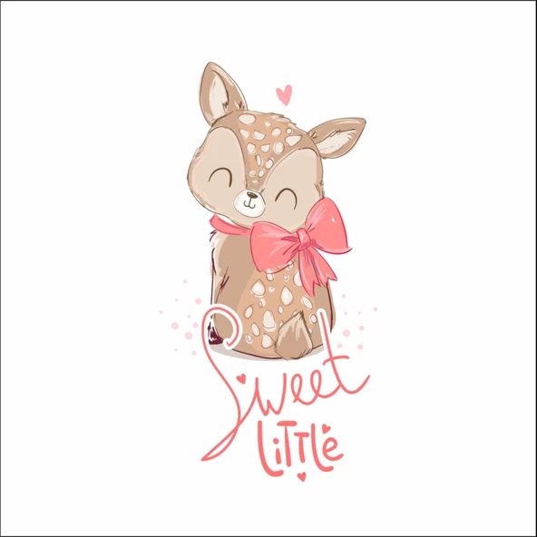 Sweet Little Sevimli Geyik Sticker ürün görseli 1