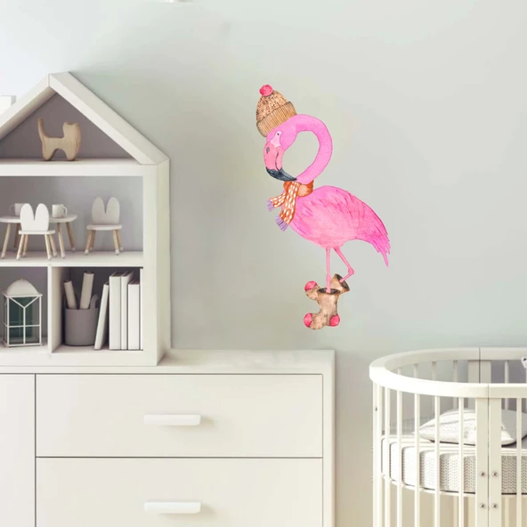 Flamingo Duvar Sticker - Resim 2