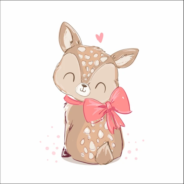 Sevimli Geyik Sticker ürün görseli 1