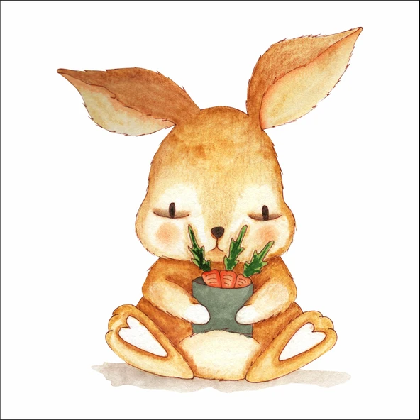 Sevimli Tavşan Duvar Sticker ürün görseli