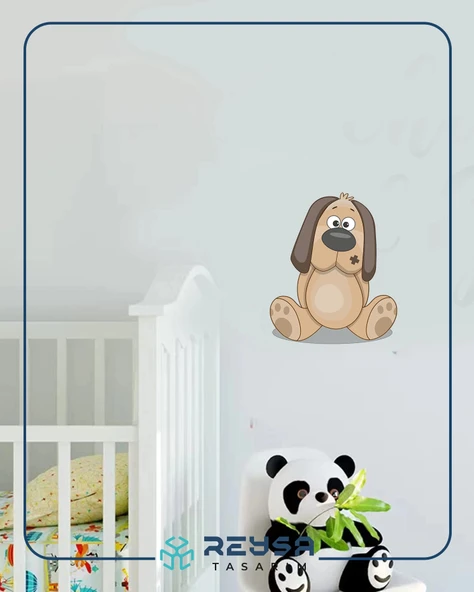 Oturan Sevimli Köpek Sticker ürün görseli 1