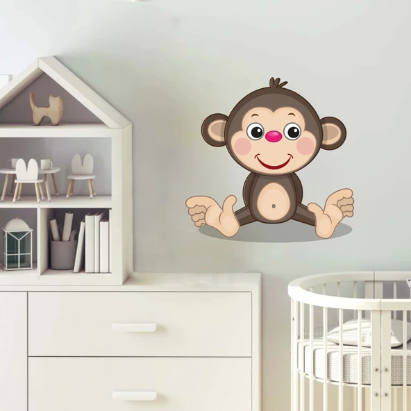 Sevimli Maymun Sticker - Resim 2