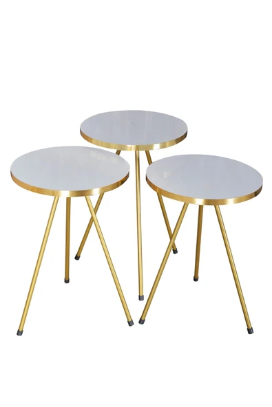 Orta Sehpa Efes Elips Metal Ayak Çift Gold - Resim 5