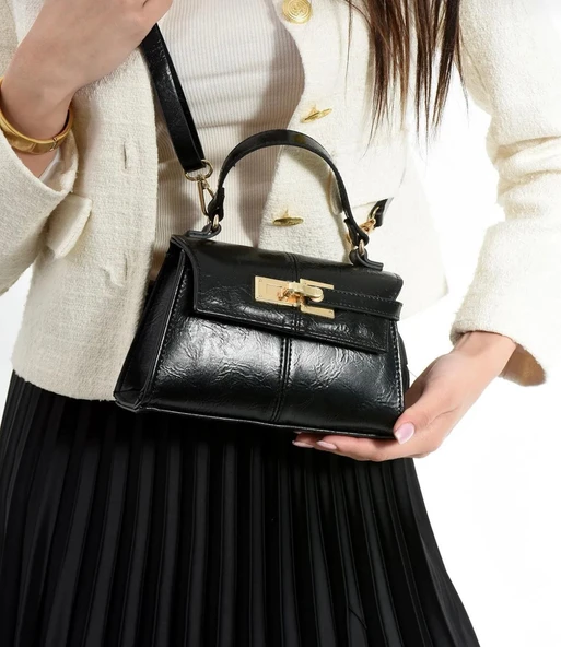 Lisbond Elegance Anastasia Model Siyah Kadın El Ve Omuz Çantası