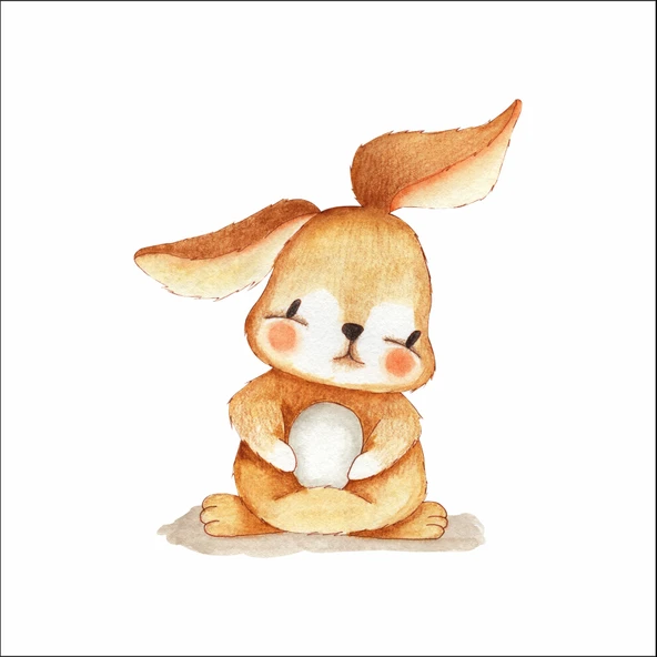 Sevimli Tavşan Duvar Sticker ürün görseli 1