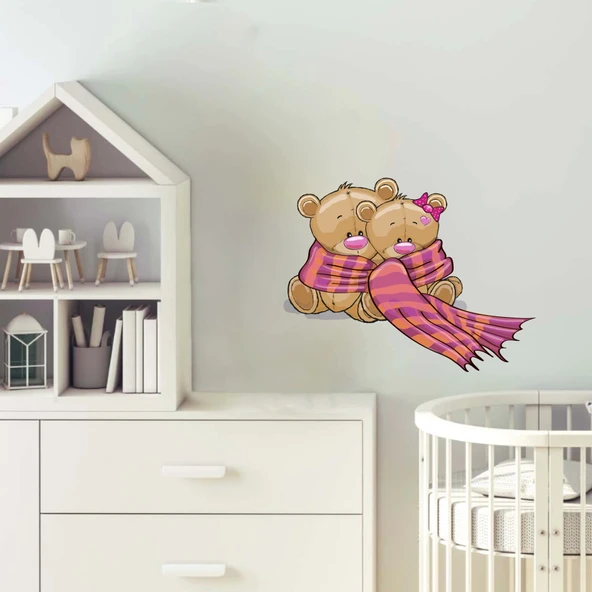 Birbirine Sarılan Ayılar Sticker - Resim 2