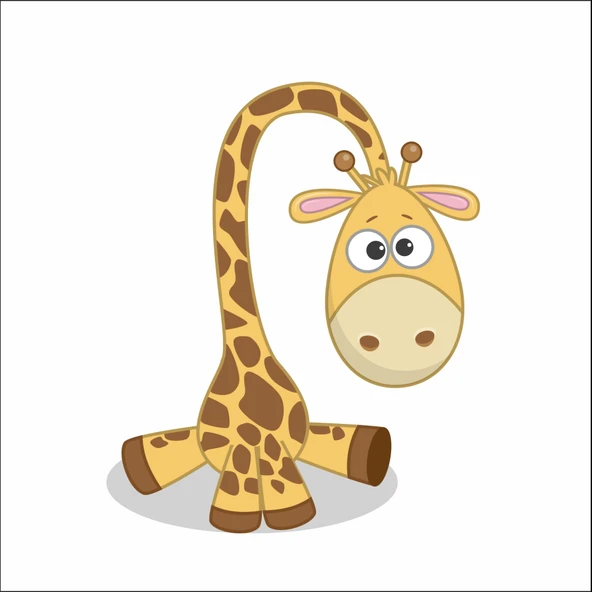 Sevimli Zürafa Sticker ürün görseli 1