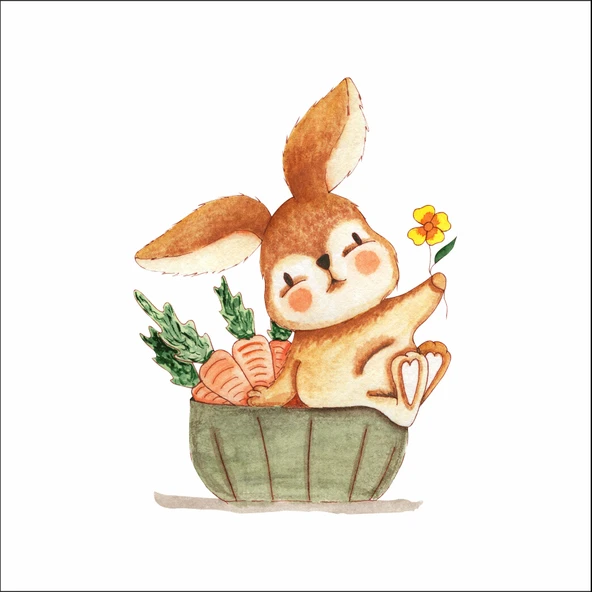 Sevimli Tavşan Duvar Sticker ürün görseli 1