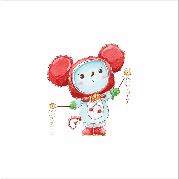 Sevimli Fare Sticker ürün görseli 1