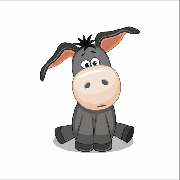 Sevimli Eşşek Sticker ürün görseli 1