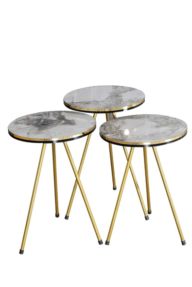 Zigon Sehpa Efes Metal Ayak Çift Gold - 2