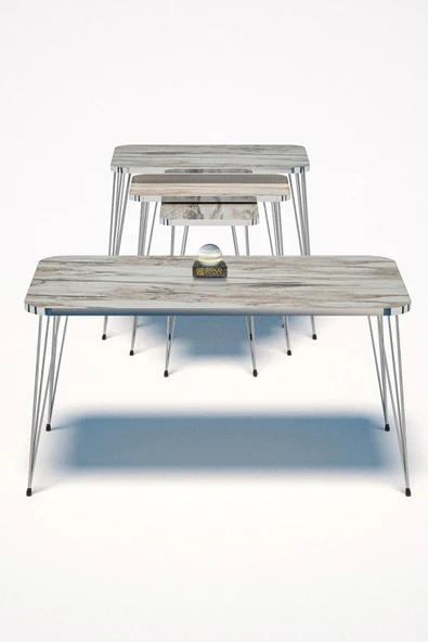 Zigon Sehpa Kr Ve Orta Sehpa Kr Set Gümüş Efes Tel - 4