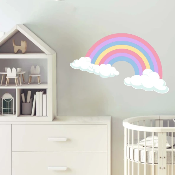 Bulutlar ve Gökkuşağı Sticker - Resim 2