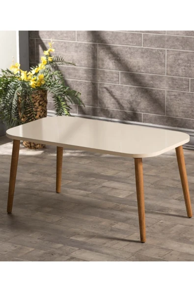 Orta Sehpa Kr Ahşap Torna Ayak Krem ürün görseli 1