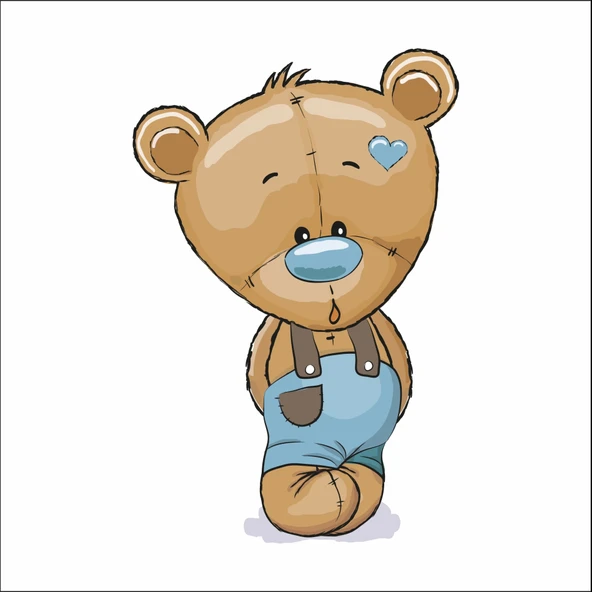Mavi Pantalonlu Ayıcık Sticker ürün görseli 1