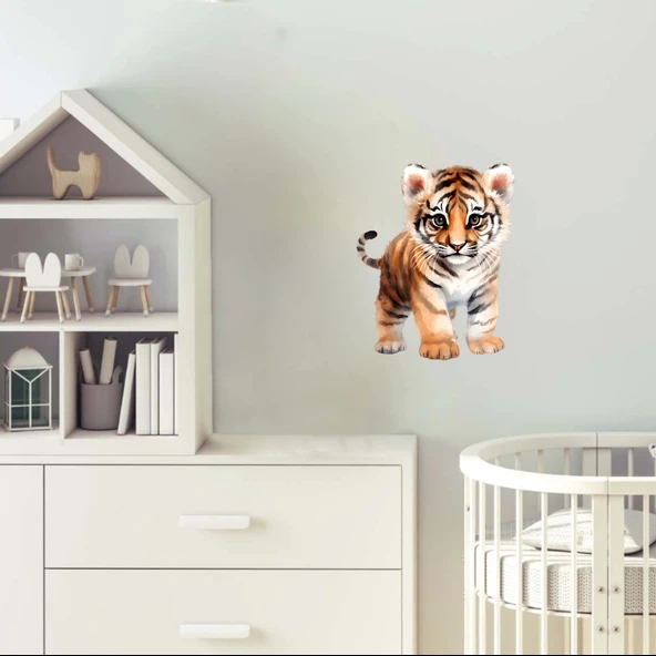 Sevimli Kaplan Sticker - Resim 2