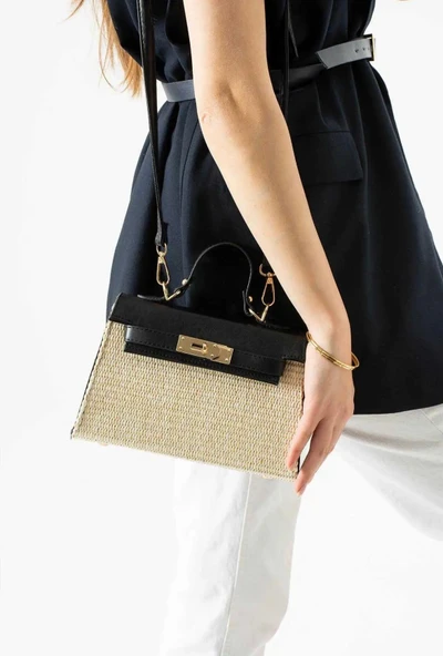 Lisbond Elegance Vienn Model Hasır Siyah Kadın El Ve Omuz Çantası - 2