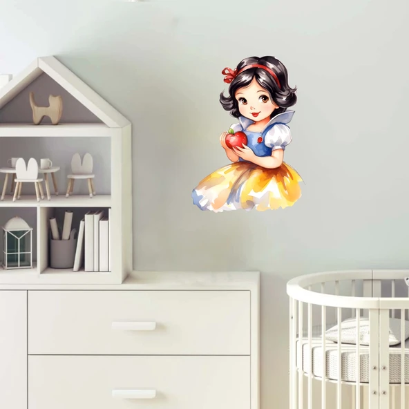 Elmalı Prenses Masal Kızı Duvar Stickerı - Resim 2