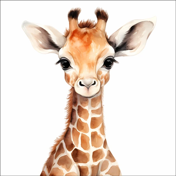 Sevimli Zürafa Sticker 1 ürün görseli 1