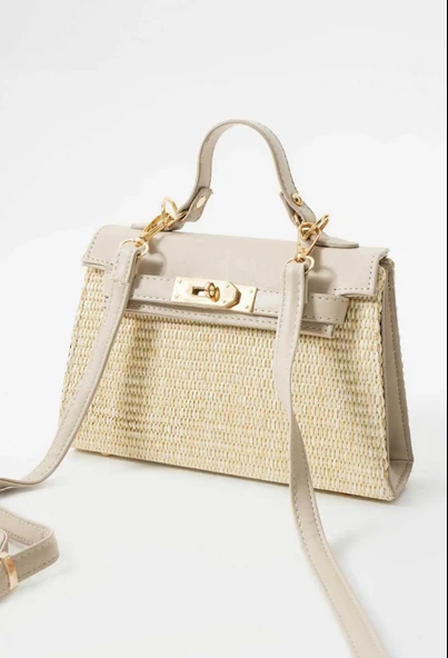 Lisbond Elegance Vienn Model Hasır Krem Kadın El Ve Omuz Çantası - 3