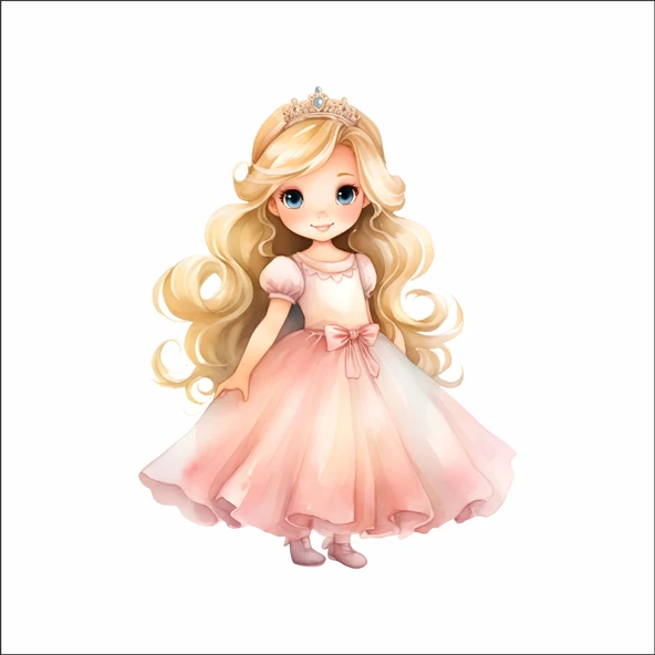 Pembe Masal Prensesi Duvar Stickerı ürün görseli 1