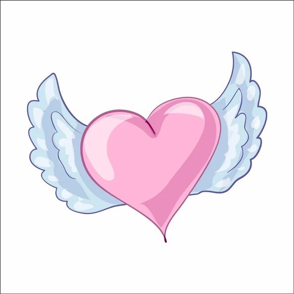 Kanatlı Kalp Sticker ürün görseli 1