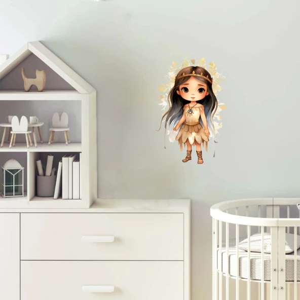 Doğa Temalı Kabile Prensesi Duvar Stickerı - Resim 2