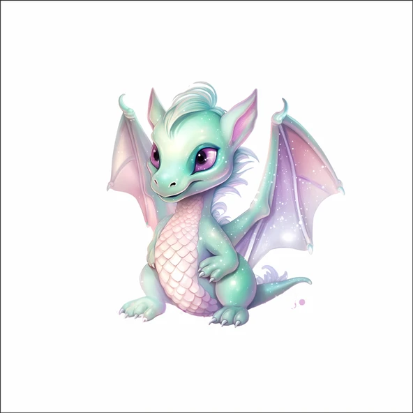 Sevimli Ejder Sticker 10 ürün görseli