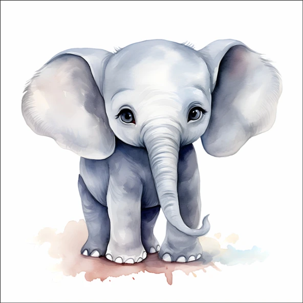 Sevimli Fil Sticker 1 ürün görseli 1