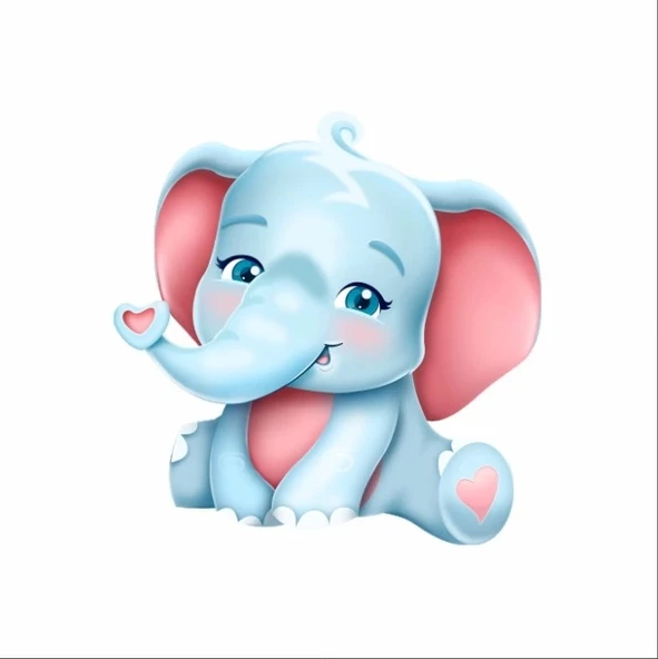 Sevimli fil Duvar Sticker - 1