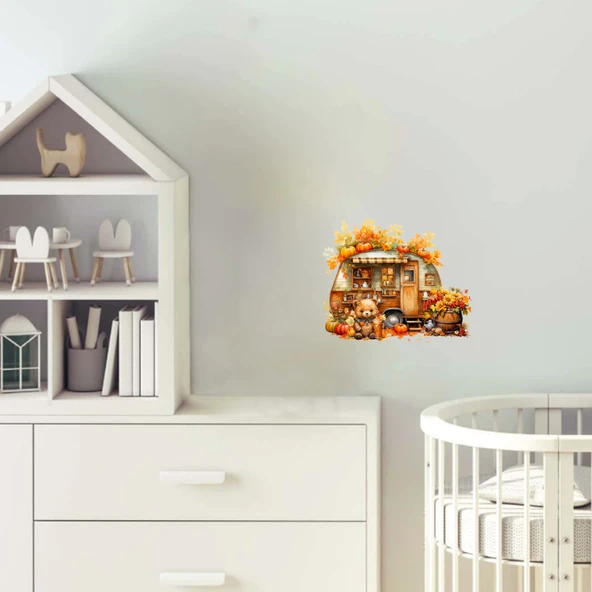 Sonbahar Hasat Karavanı Duvar Stickerı ürün görseli 1