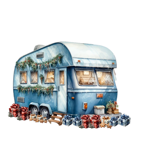 Hediyeli Yılbaşı Karavanı Duvar Stickerı - Resim 2